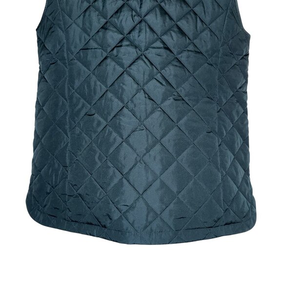 READ NWT Lands End Womens Oversized Vest M 10-12 Green Quilted Repreve Pockets - Picture 8 of 10